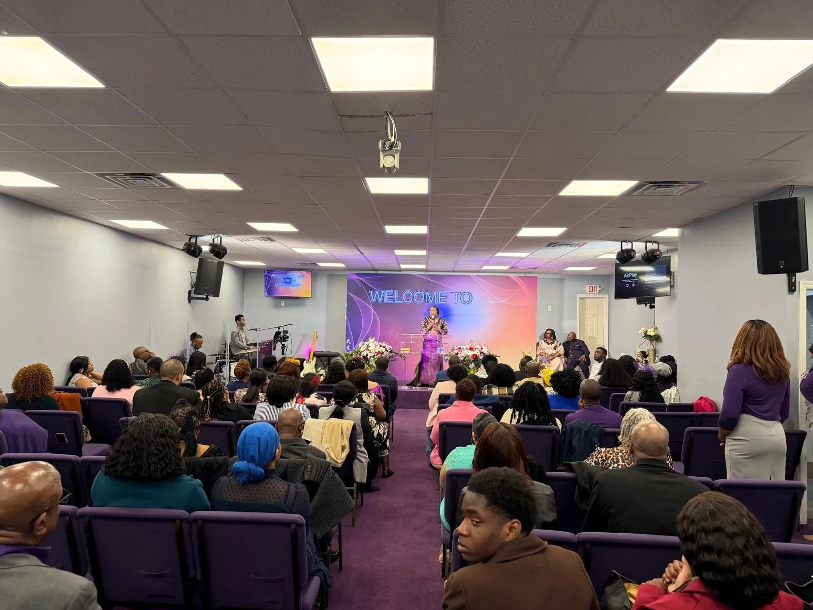 The congregation of Miracle World Breaking Barriers gathered for a Sunday service